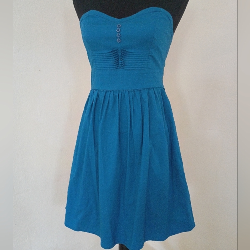 BeBop Blue Strapless Dress